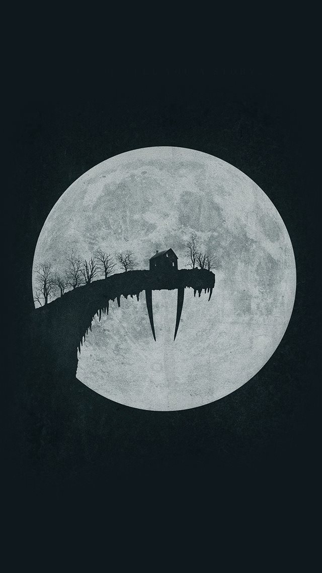 Tusk Moon Poster Illustration Art Dark iPhone 8 wallpaper 
