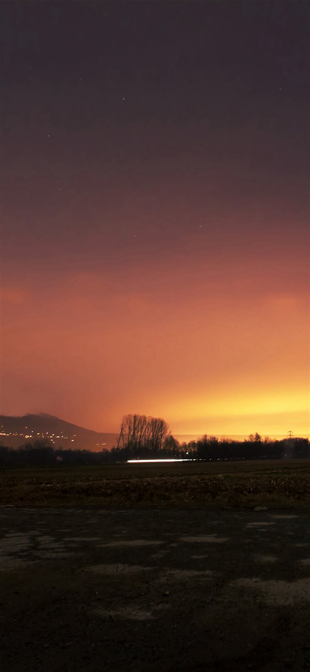 Dawn Nature Sky Sunset Mountain Red Dark iPhone X wallpaper 
