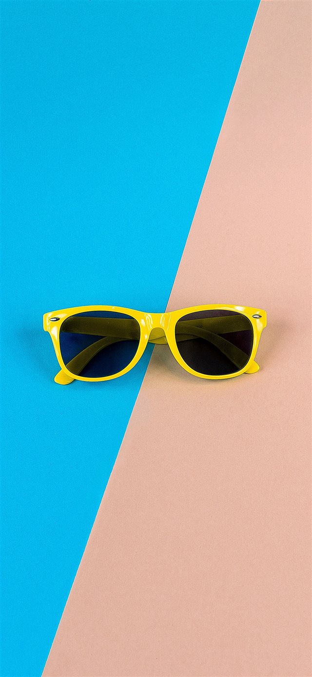Minimal Glasses Pink Blue Yellow iPhone X wallpaper 