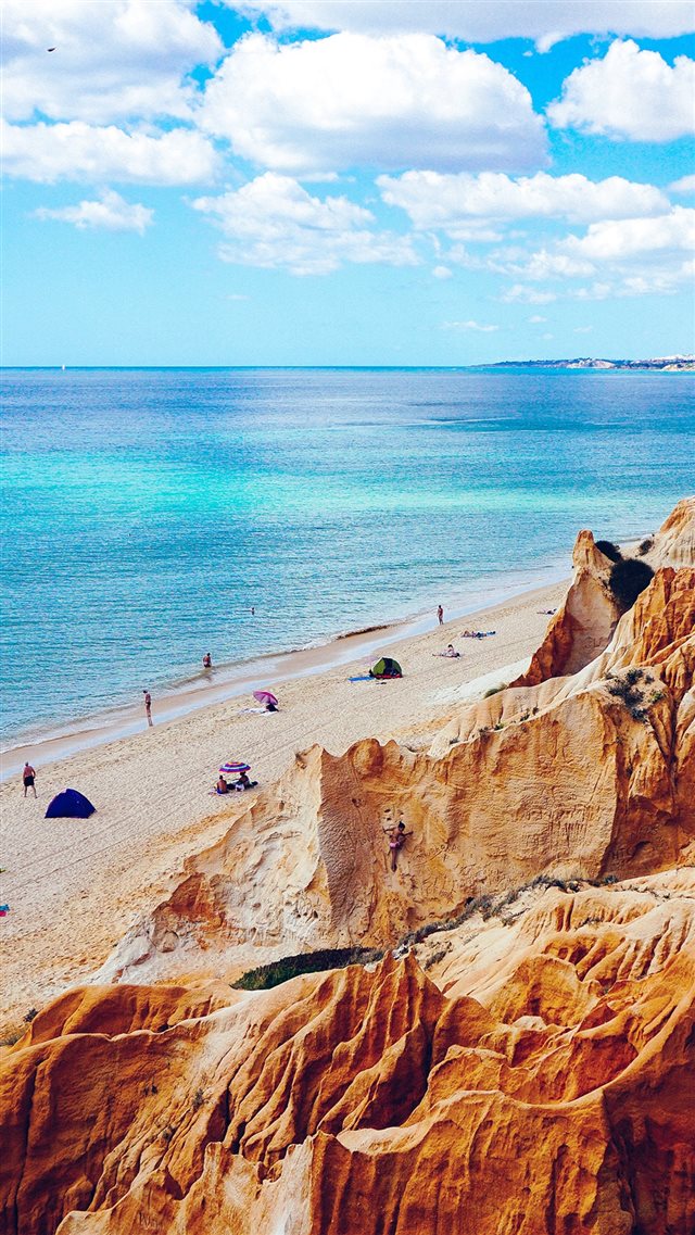 Nature Sea Vacation Beach Rock Summer Blue iPhone 8 wallpaper 