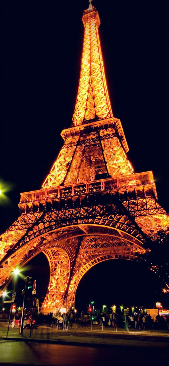 Eiffel Tower Paris Night Art Illustration iPhone 11 wallpaper 