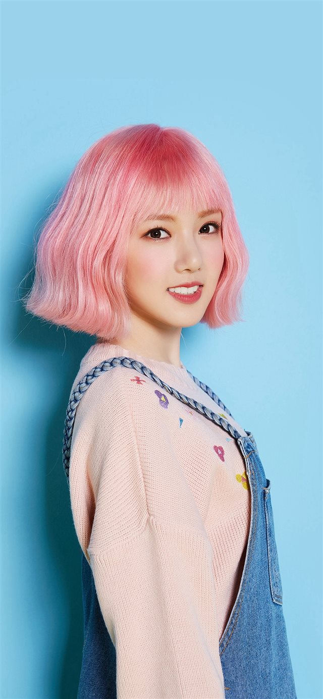 Pink Hair Asian Kpop Girl iPhone X wallpaper 