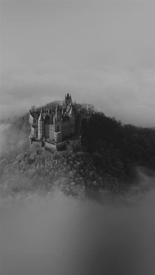 Castle Sky Cloud Dream Fantasy Art Nature Dark Bw iPhone 8 wallpaper 