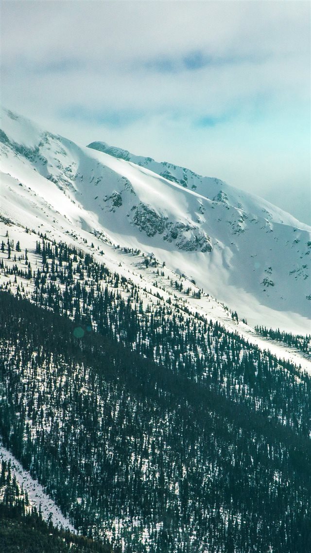 Snow Landscape Mountain Winter Wonderful Green Flare iPhone 8 wallpaper 