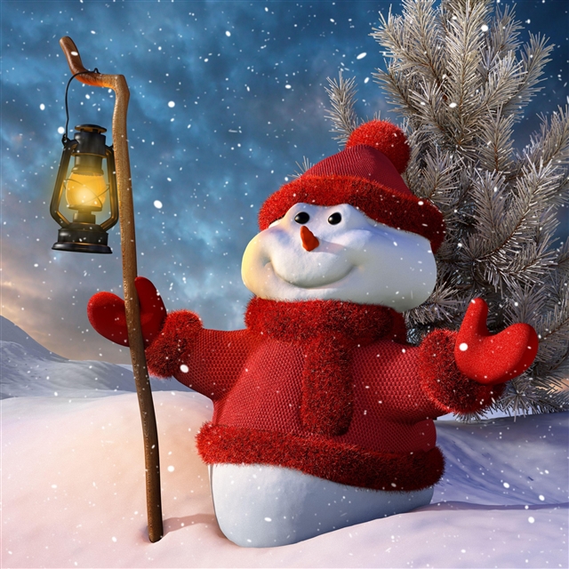 Christmas snowman iPad Pro wallpaper 