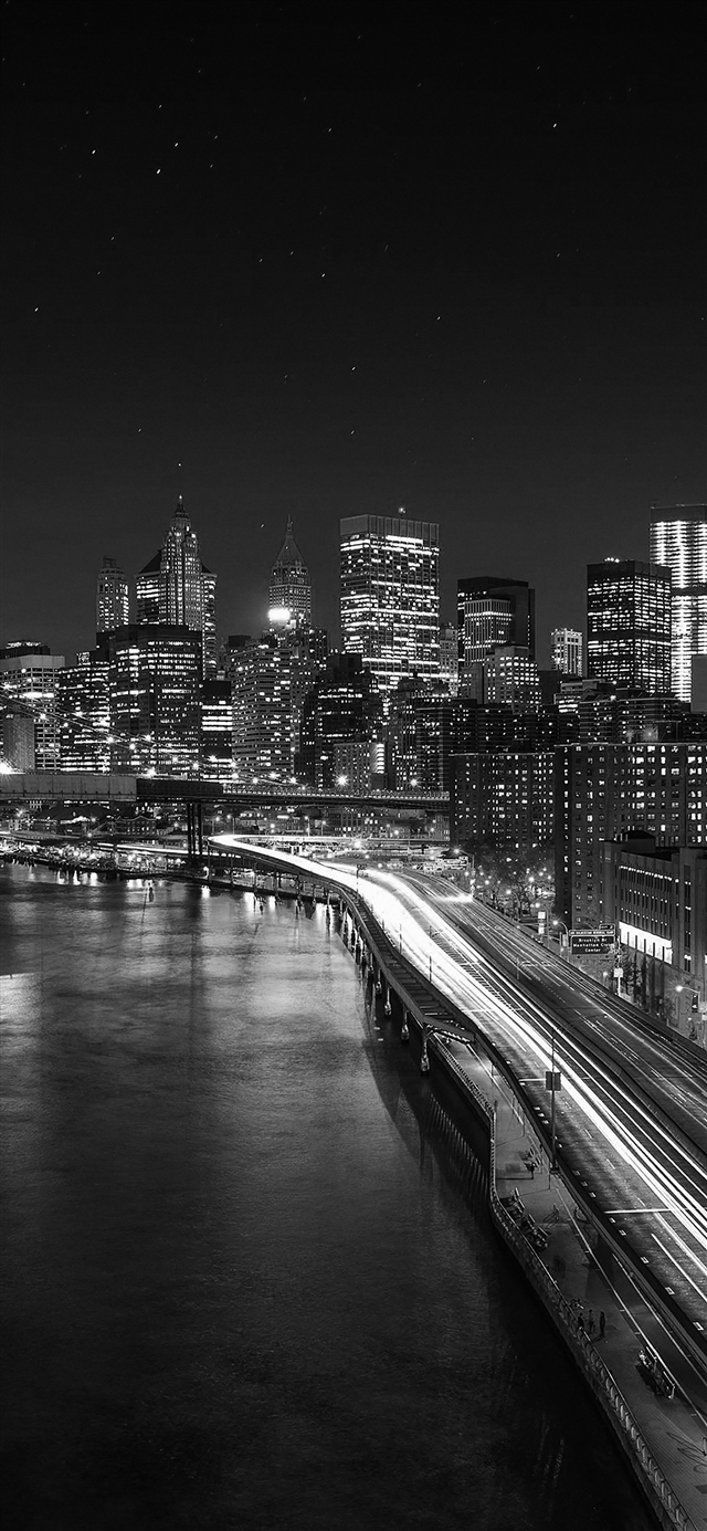 Night city view lights iPhone 11 wallpaper 