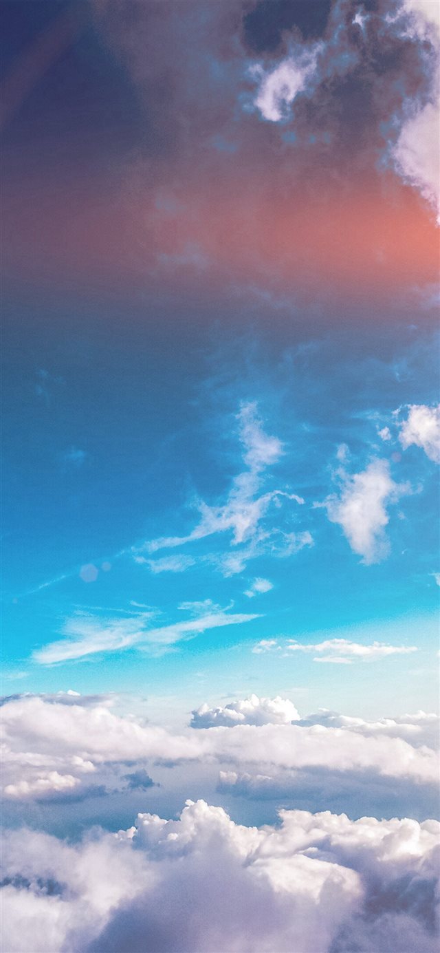 Sky Cloud Fly Blue Summer Sunny Flare iPhone X wallpaper 