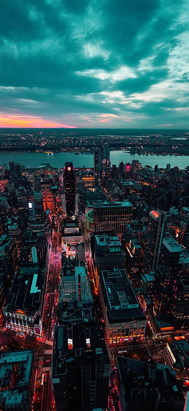 City view sunset iPhone X wallpaper 
