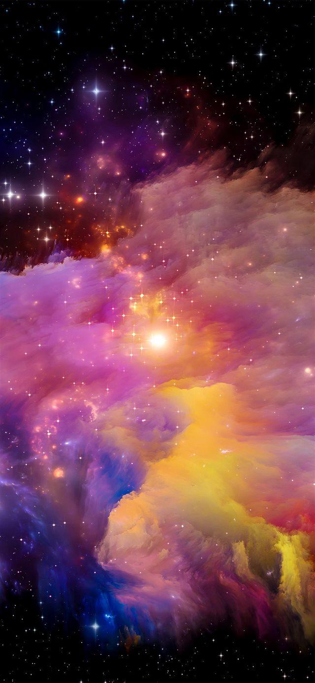 Aurora space art iPhone X wallpaper 