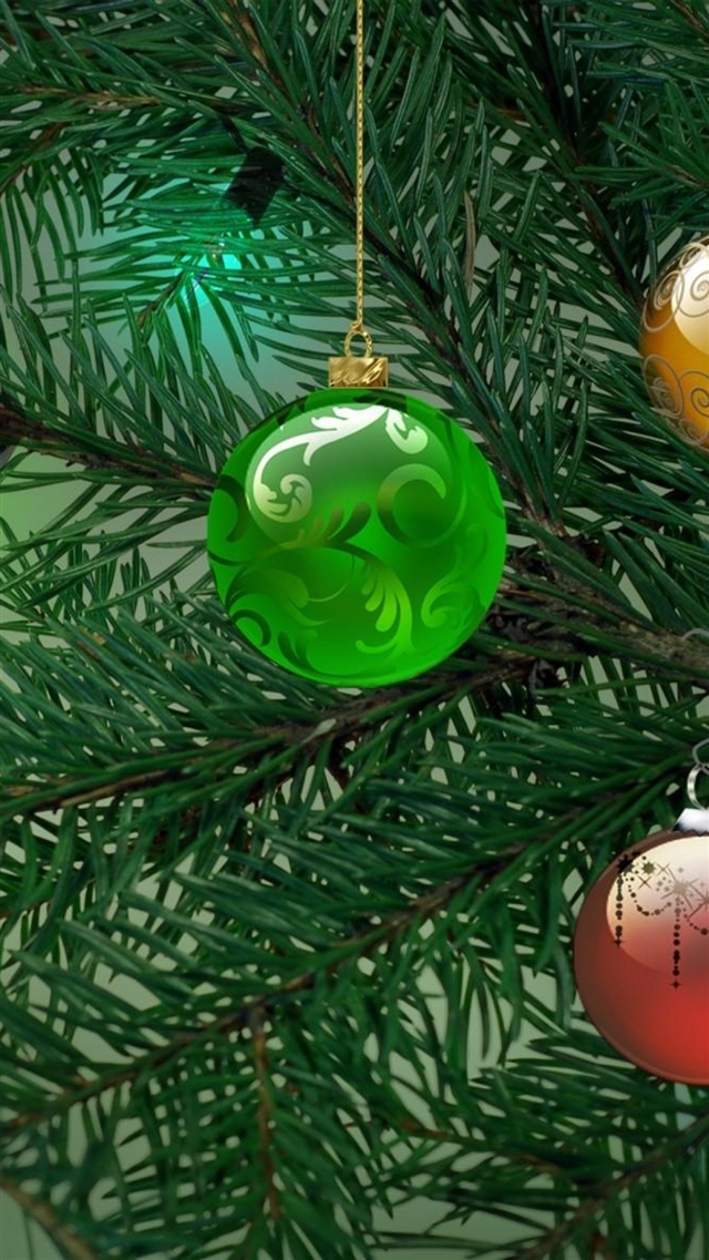 Tree christmas decorations garland iPhone 8 wallpaper 