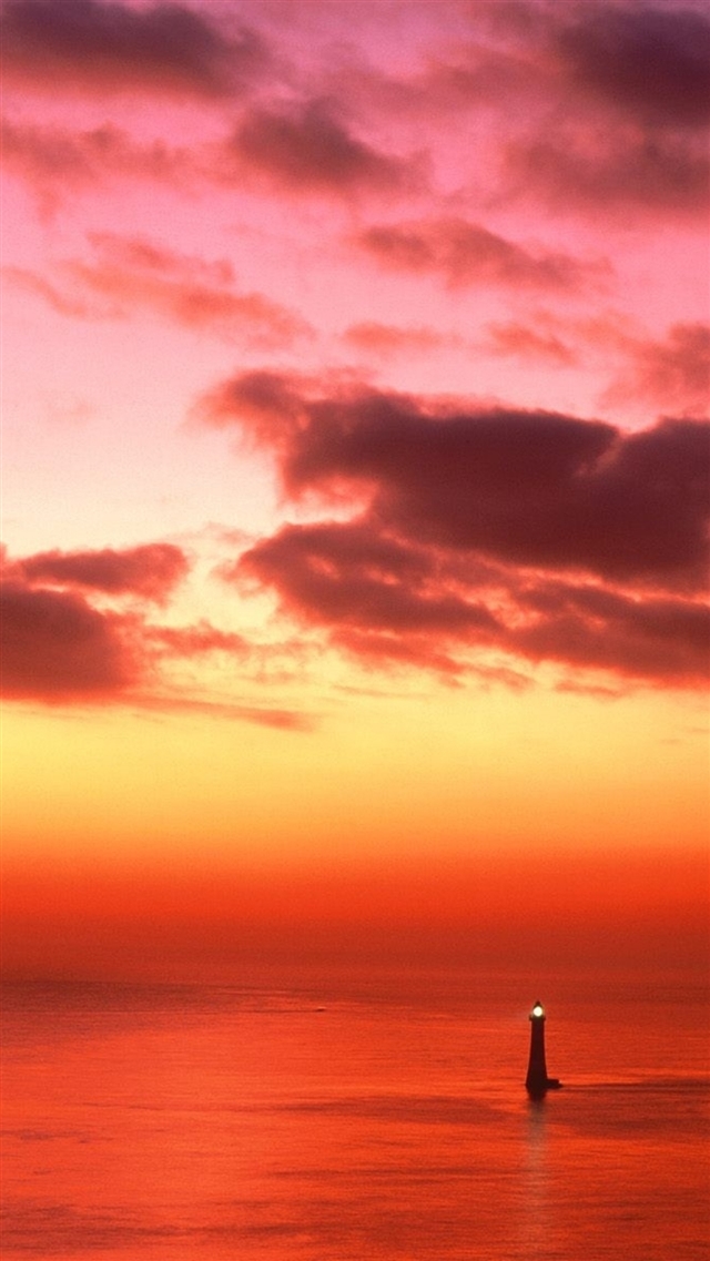 sunset beacon light iPhone 8 wallpaper 