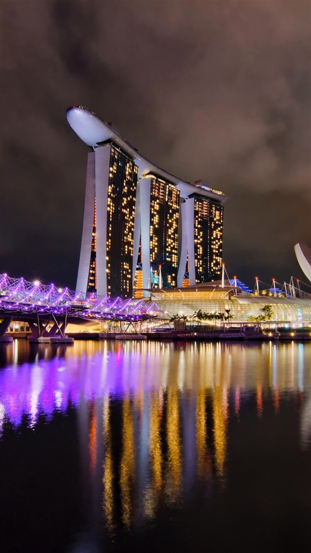 City singapore hotel night iPhone 8 wallpaper 