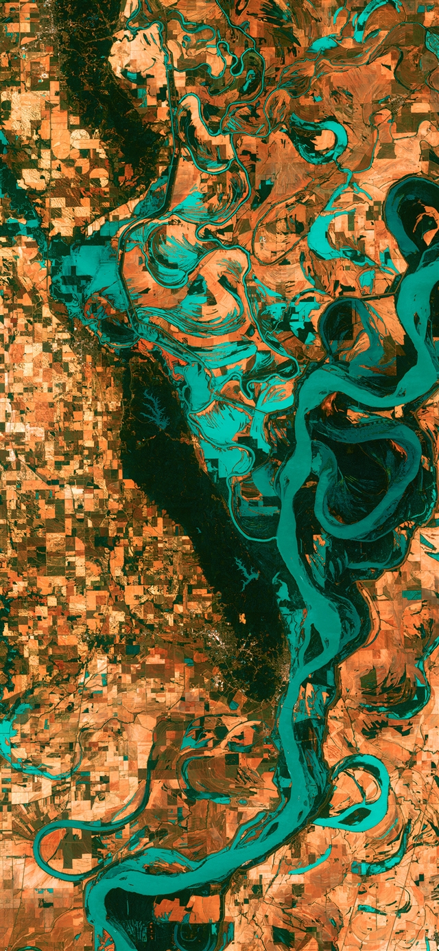 Earthview mississippi river iPhone X wallpaper 