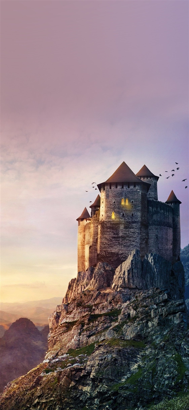 Castle mountain iPhone X wallpaper 