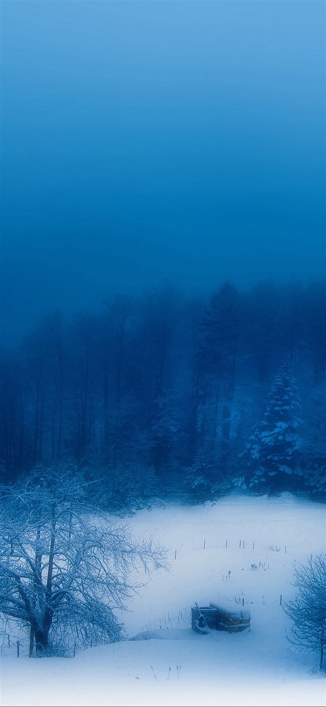 Blue snow mountain iPhone X wallpaper 