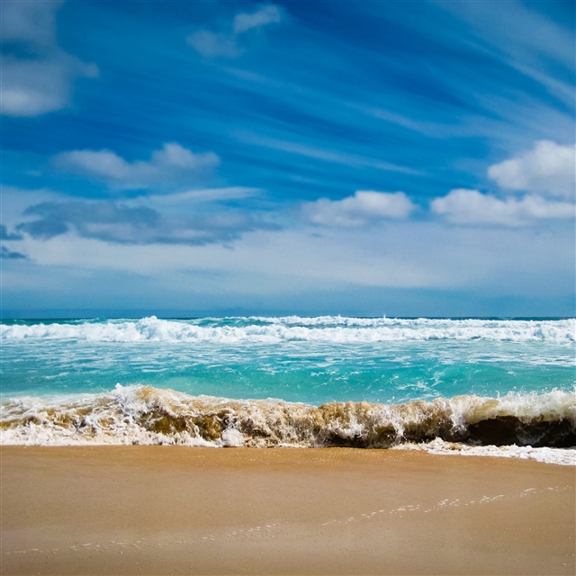 Blue water coast beach iPad Pro wallpaper 