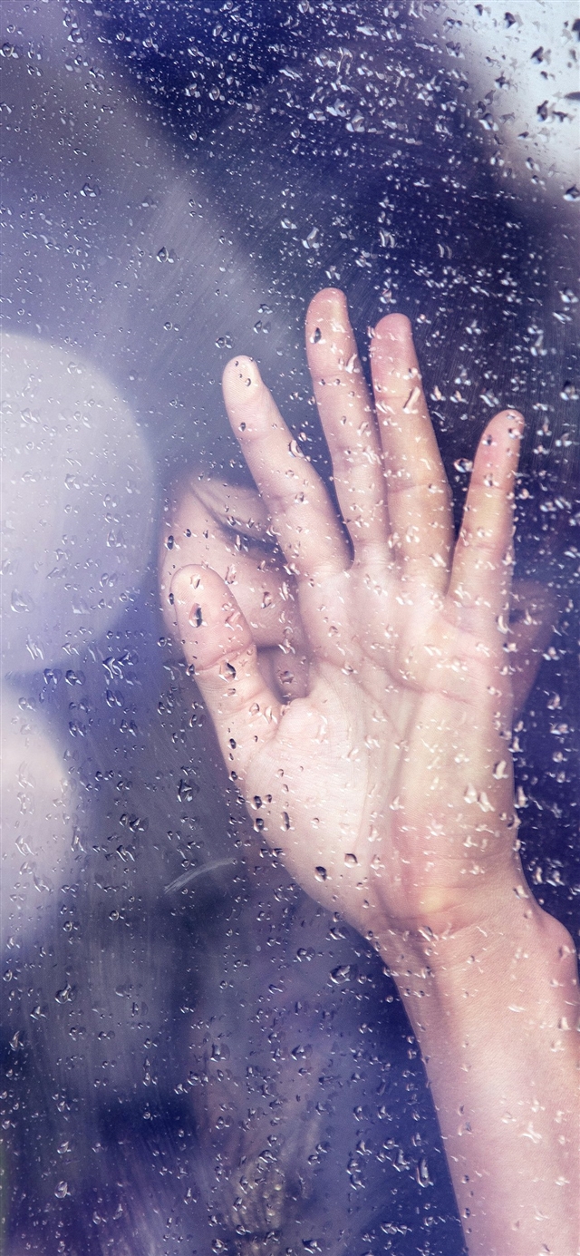 rain girl shy iPhone X wallpaper 