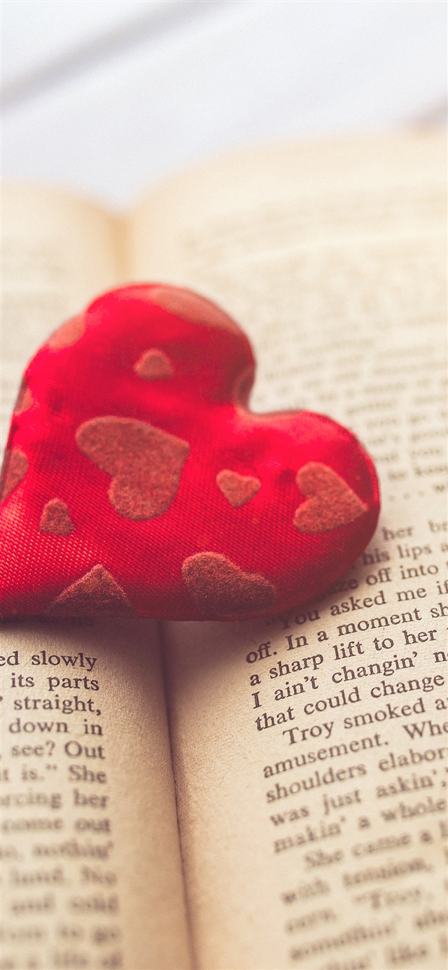 Heart love book iPhone X wallpaper 