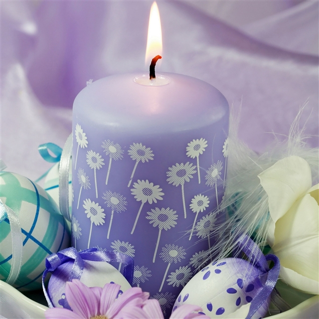Candle eggs feathers flowers easter feast iPad Pro wallpaper 