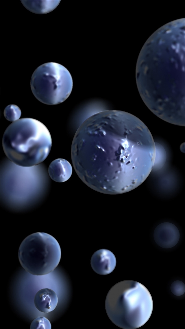 Close up drop blue balls space iPhone 8 wallpaper 