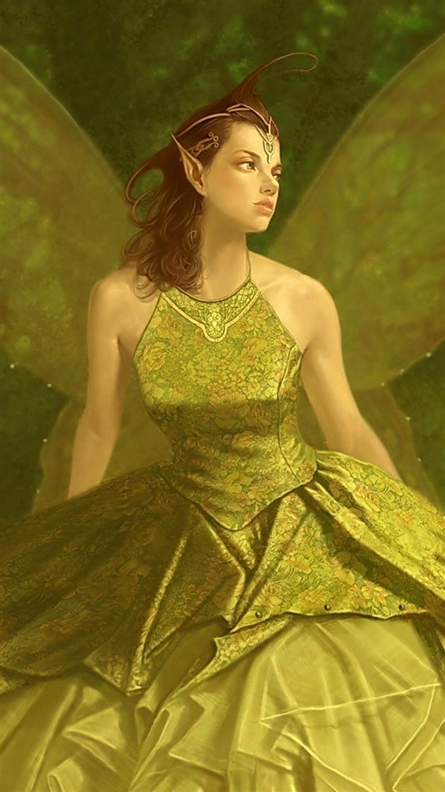 Girl elf wings dress grief iPhone 8 wallpaper 