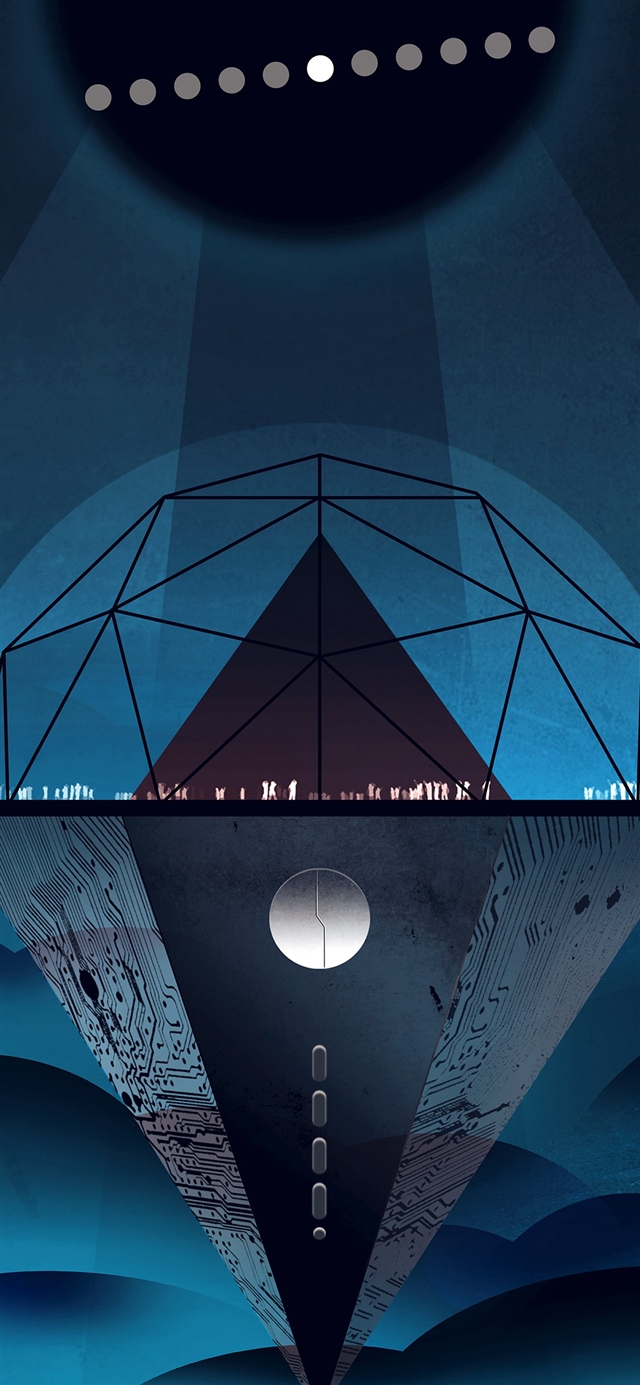 Venus dark blue art illustration space iPhone X wallpaper 