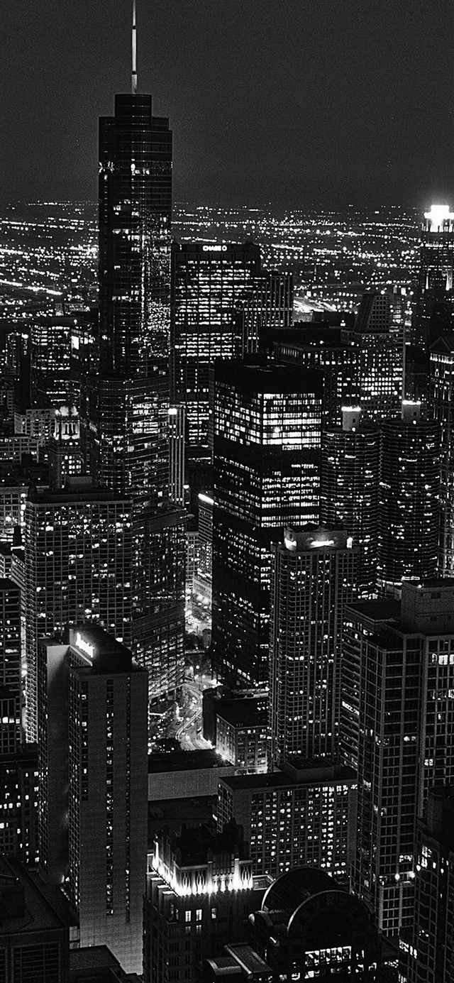 City view night dark iPhone X wallpaper 