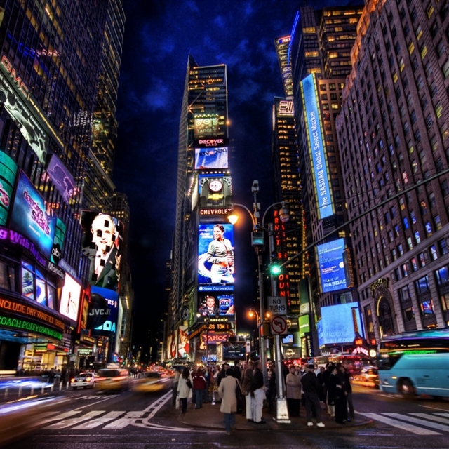 New York times square street night home iPad wallpaper 