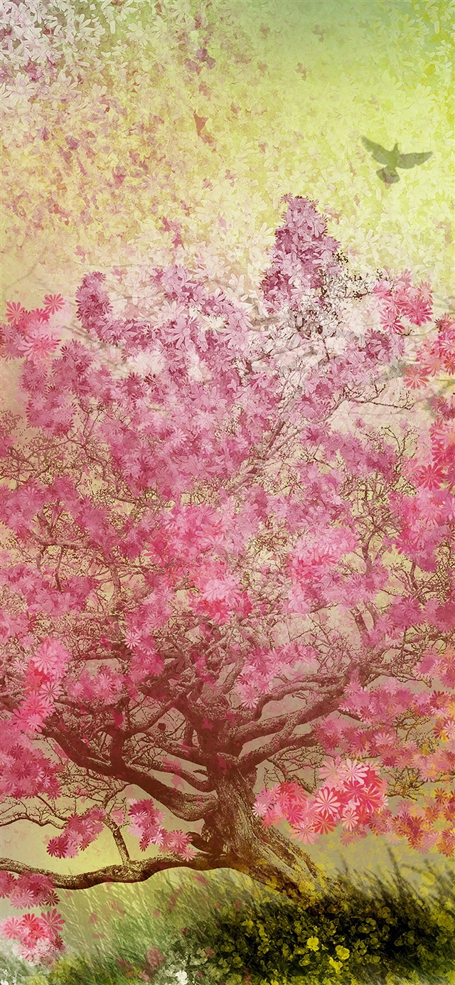 Flower spring art happy iPhone X wallpaper 