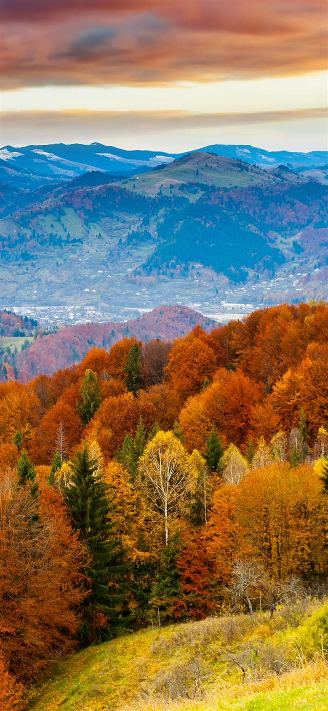 Fall mountain iPhone X wallpaper 
