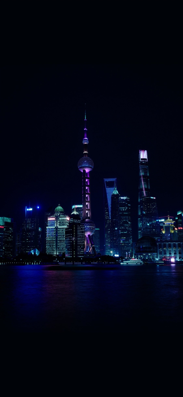 China night city iPhone X wallpaper 