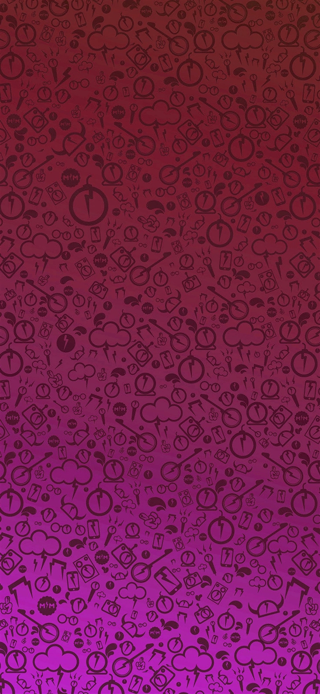 Electric icons pattern red art iPhone X wallpaper 