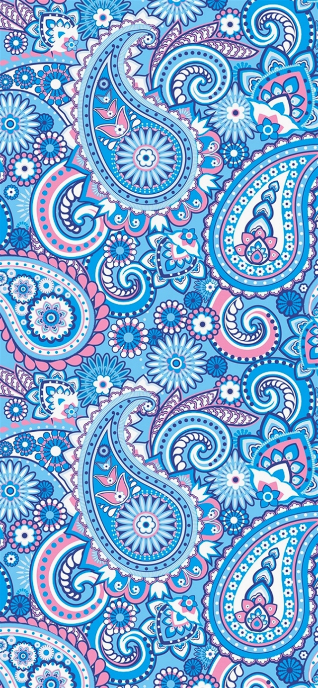 Decorative pattern blue art iPhone X wallpaper 