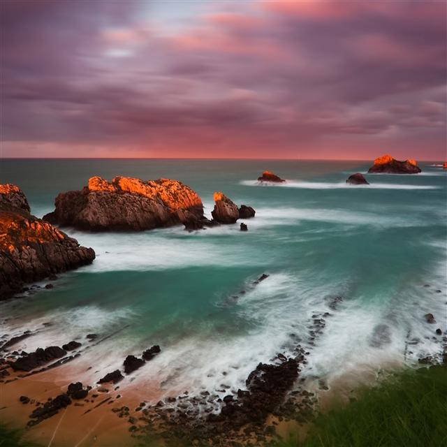 Spain coast decline rocks island iPad Pro wallpaper 