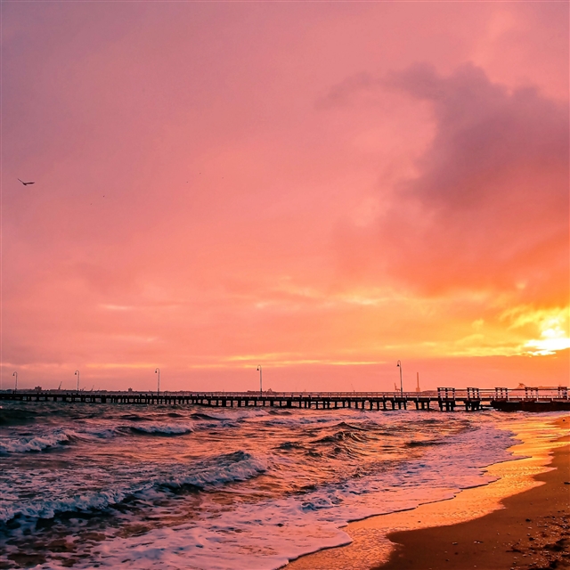 Sunset sea sun landscape iPad Pro wallpaper 