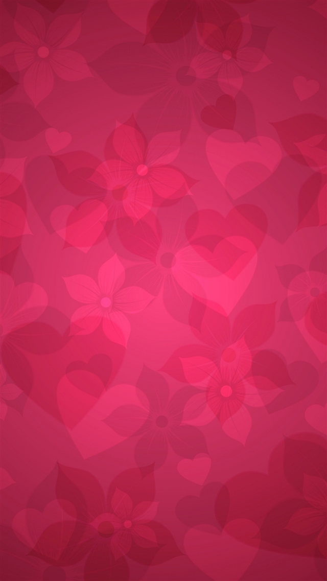 Texture pink heart hearts flowers iPhone 8 wallpaper 