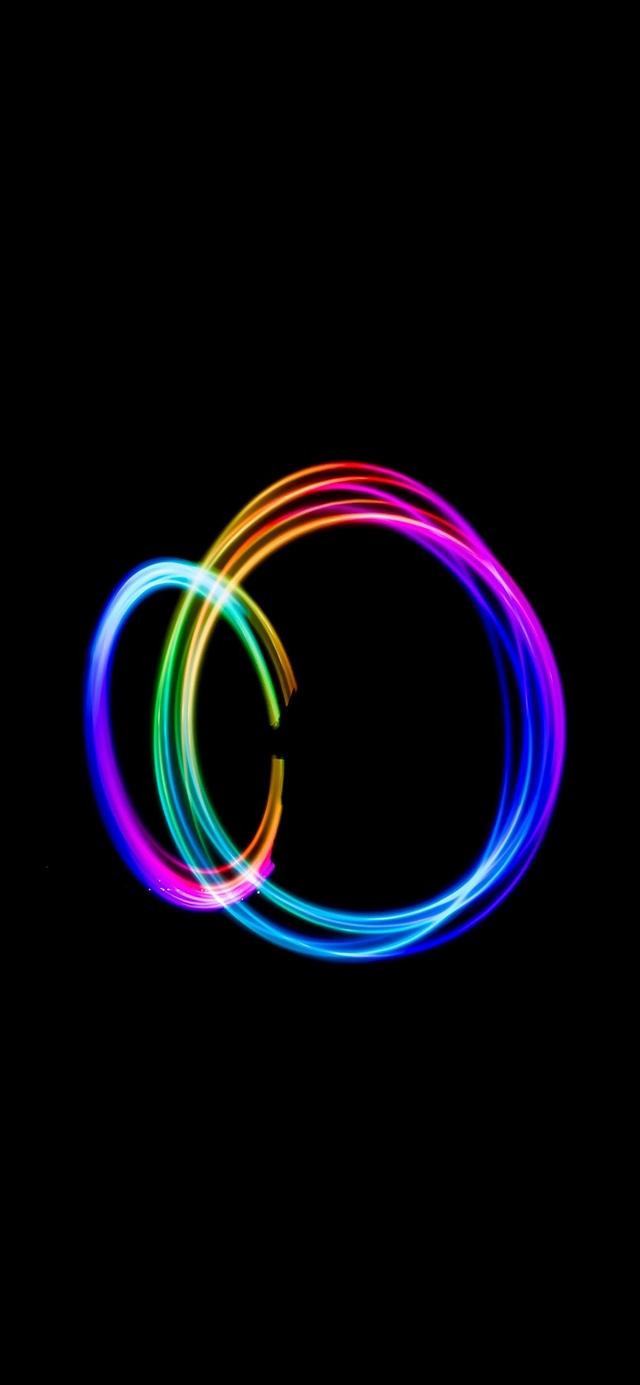 Dark circle rainbow art iPhone X wallpaper 