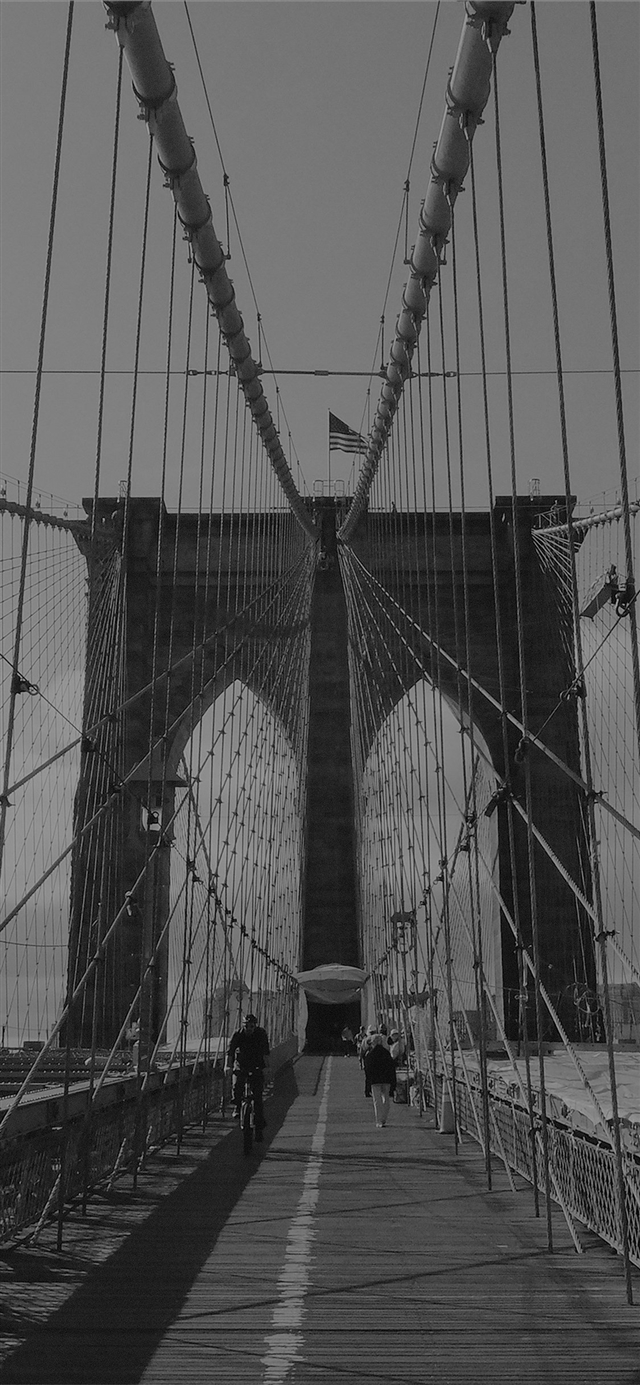 Bridge dark river city iPhone X wallpaper 