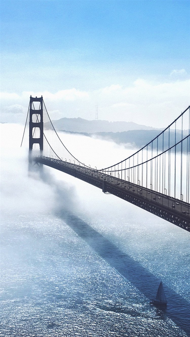 Bridge sea city iPhone 8 wallpaper 