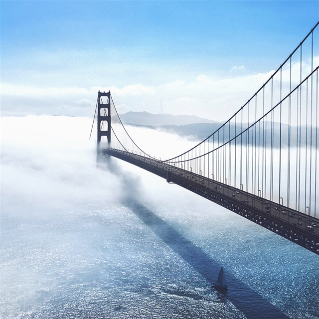 Bridge sea city iPad wallpaper 