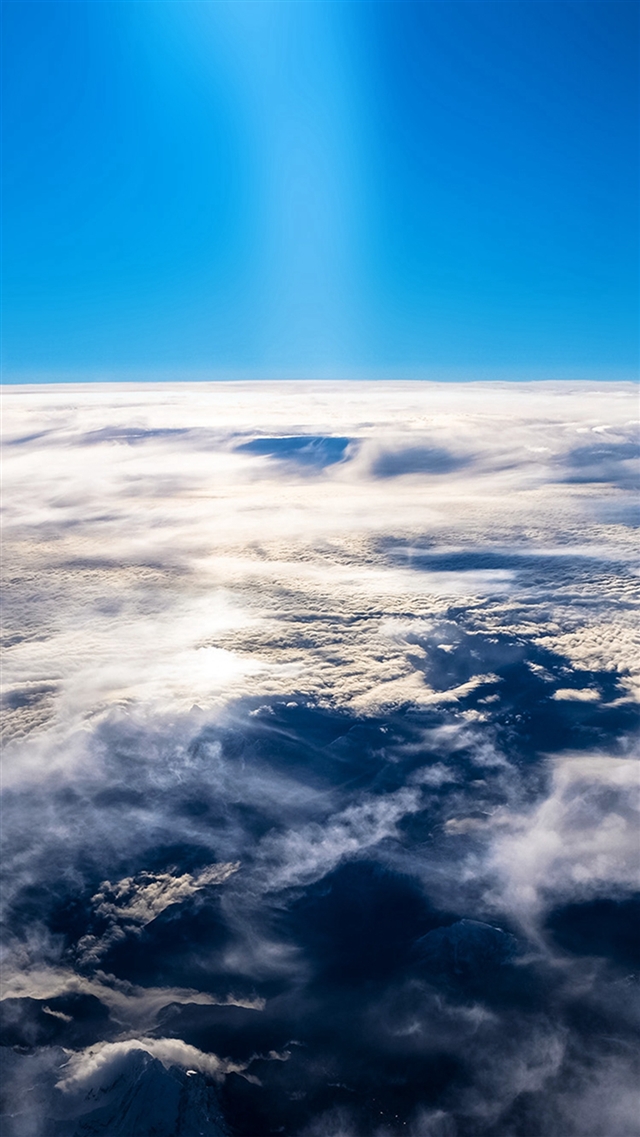Sky earth blue fly cloud sunny iPhone 8 wallpaper 