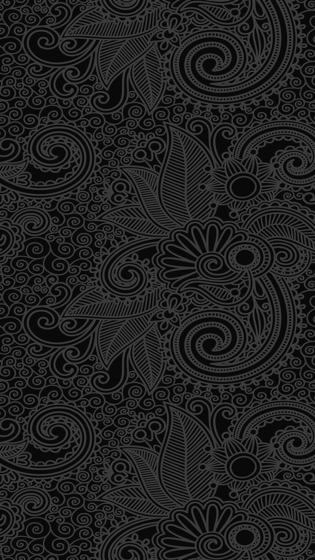Design flower line dark pattern iPhone 8 wallpaper 