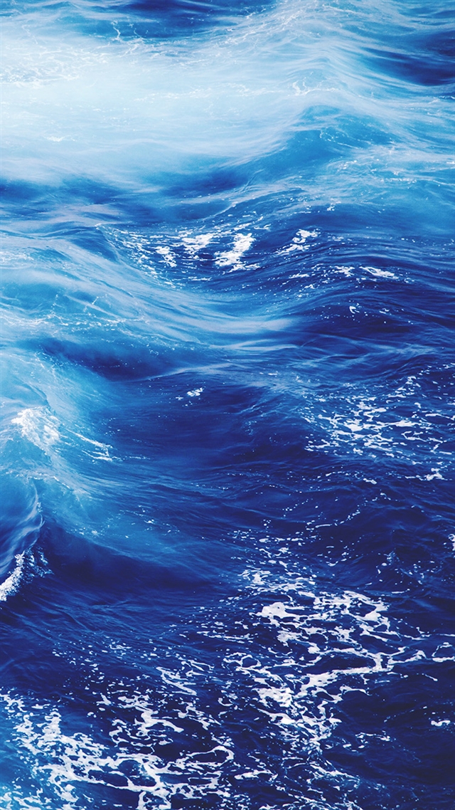 Wave water blue sea ocean pattern iPhone 8 wallpaper 