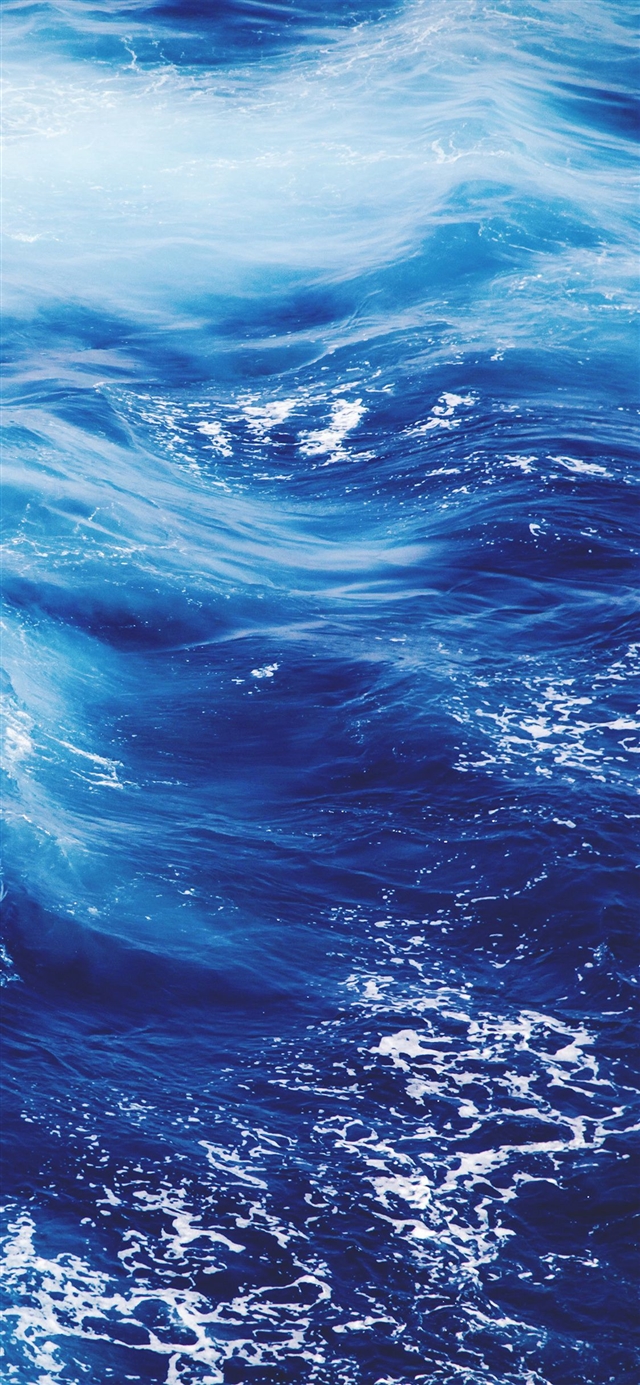 Wave water blue sea pattern iPhone X wallpaper 