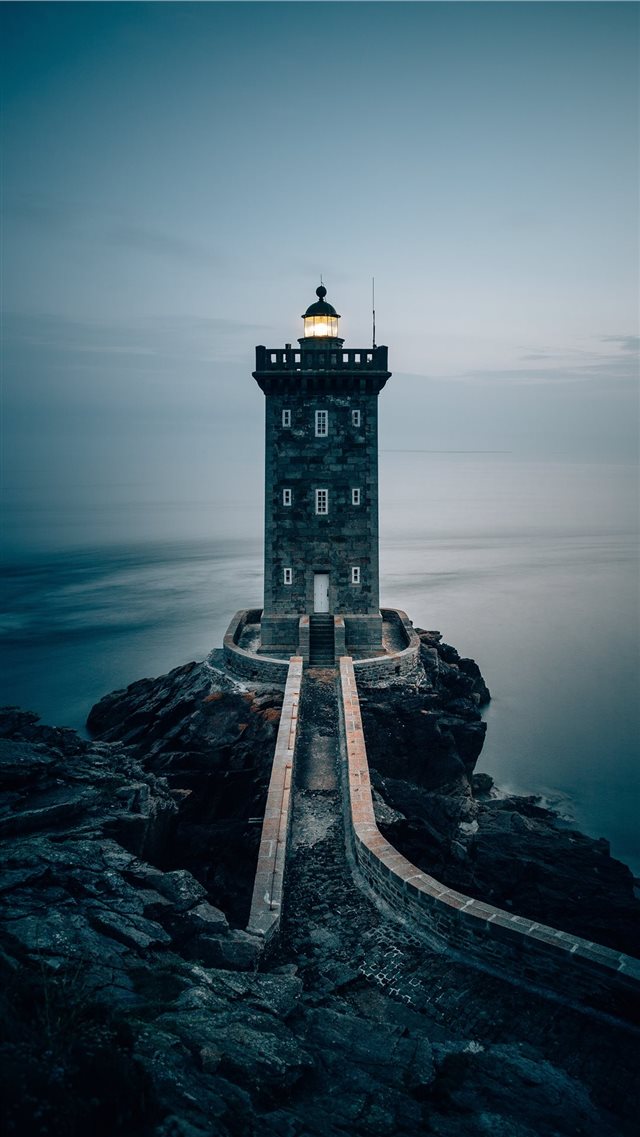 Lighthouse in the Brittany  France iPhone 8 wallpaper 
