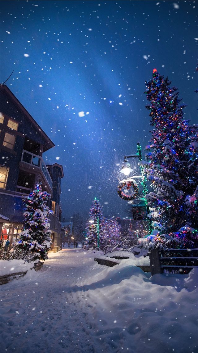 Magic in the Whistler Village iPhone 8 wallpaper 