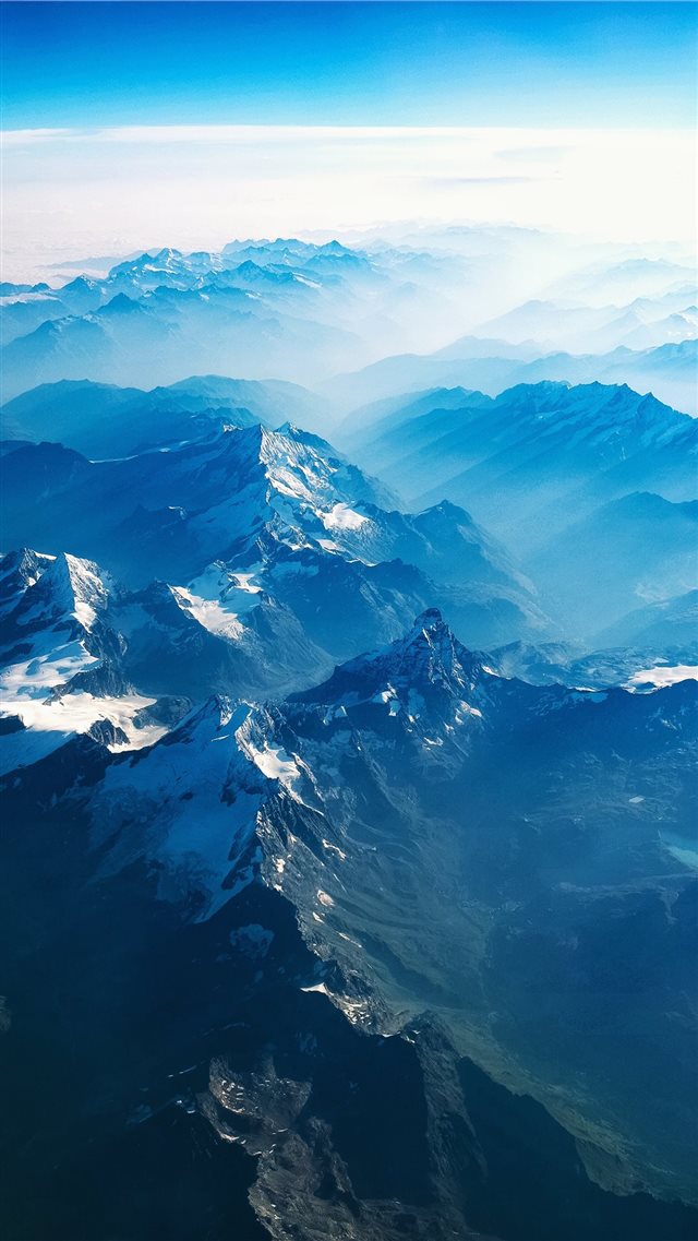 Flight over the Alps iPhone 8 wallpaper 