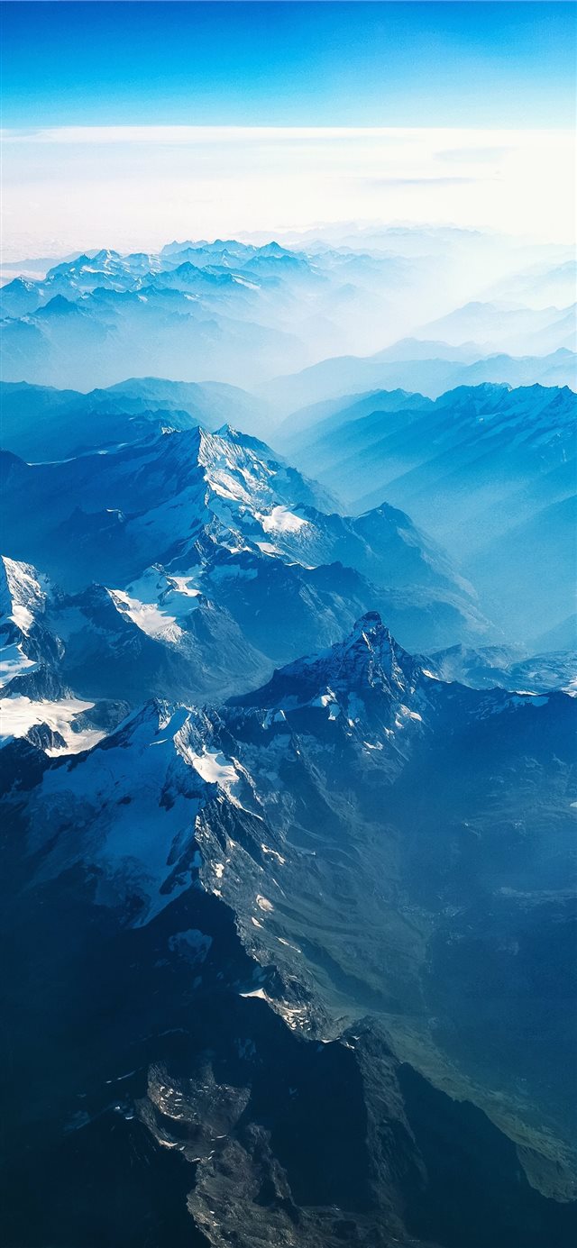 Flight over the Alps iPhone X wallpaper 