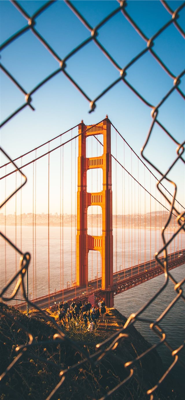 Sunrise at Golden Gate iPhone X wallpaper 