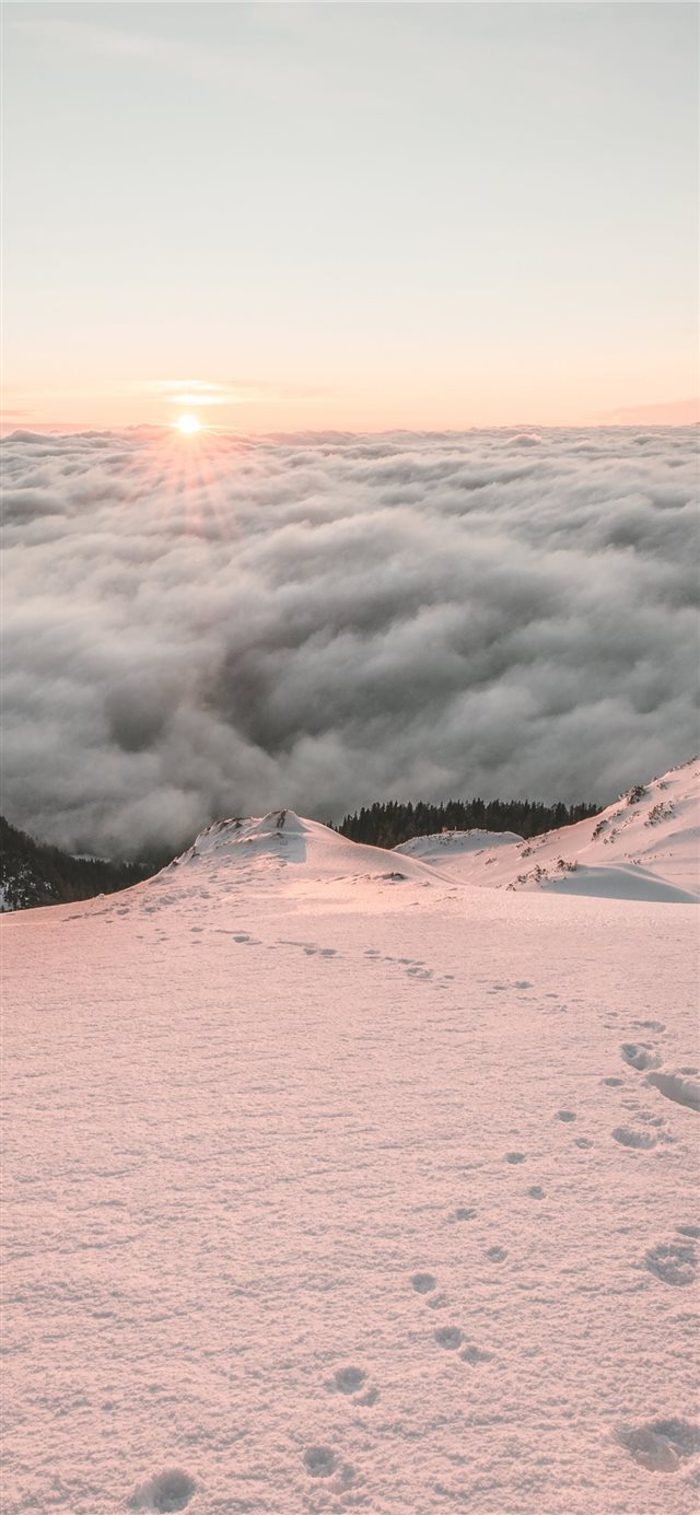 Alpine sunrise iPhone X wallpaper 